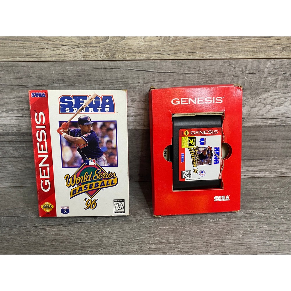 World Series Baseball 96 Sega Genesis 1242‎ With Box and Tray Sports Game MLB
